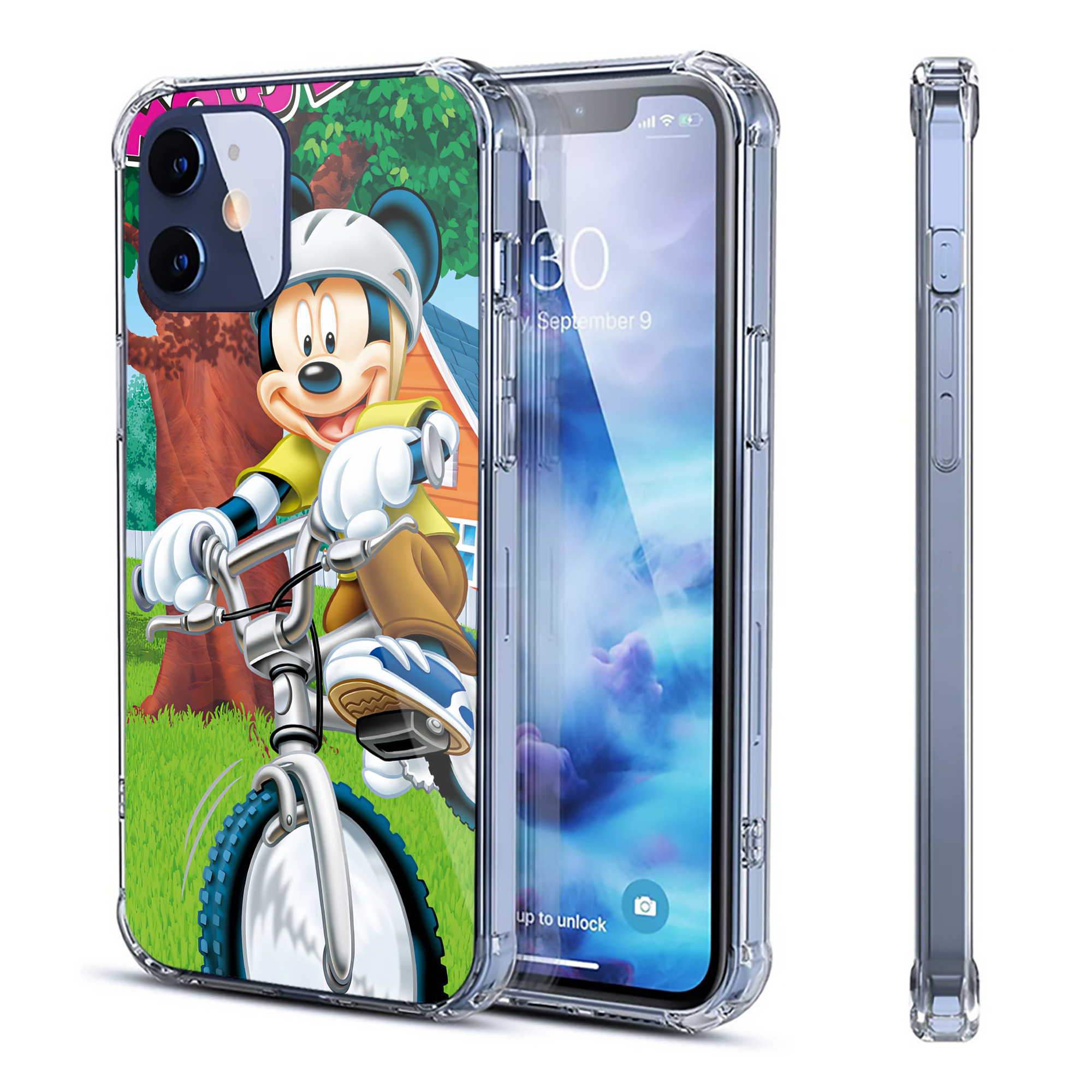 （画像用） ミッキーマウス Mickey Mouse 【iPhone 12シリーズ対応】透明スマホケース（クリアソフトケース）